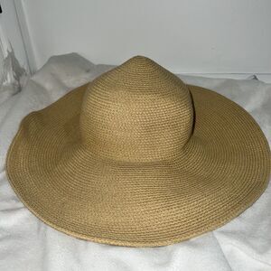 J.Crew Hat Wide Brim Sun Floppy Womens One Size Natural Straw Beach Resort